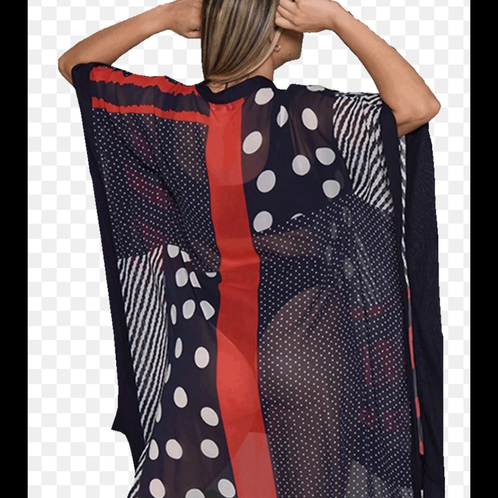 Azucar Wide Cross -Over V-Neck Tunic Swim Cover-up - Picture 2 of 8